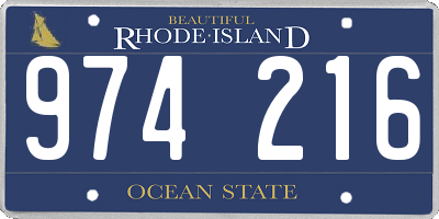 RI license plate 974216