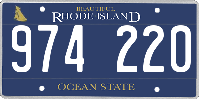 RI license plate 974220