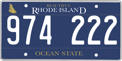 RI license plate 974222