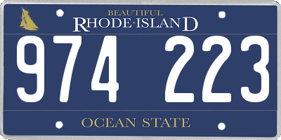 RI license plate 974223