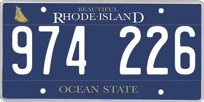 RI license plate 974226