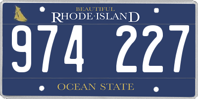RI license plate 974227
