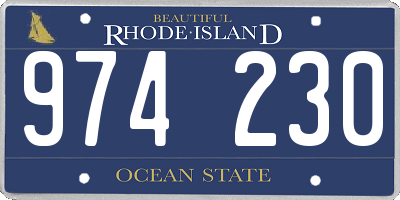 RI license plate 974230