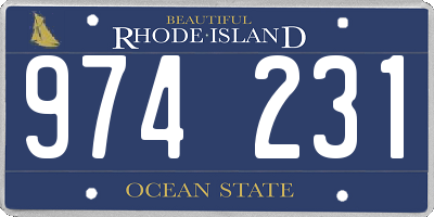 RI license plate 974231