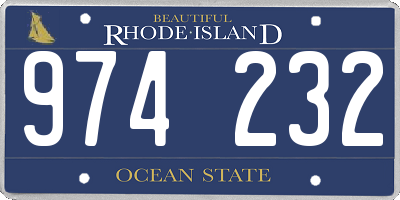RI license plate 974232
