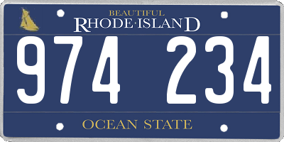 RI license plate 974234