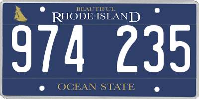 RI license plate 974235