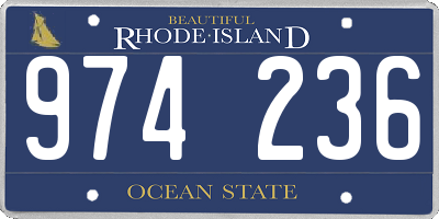 RI license plate 974236