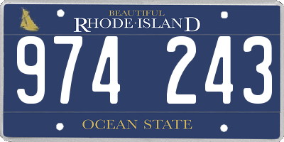 RI license plate 974243