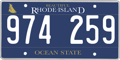 RI license plate 974259