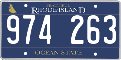 RI license plate 974263