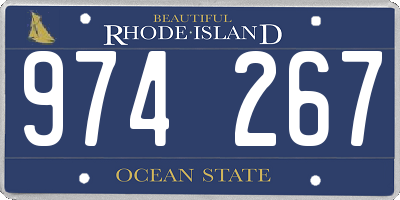 RI license plate 974267