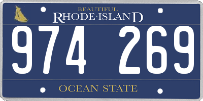 RI license plate 974269