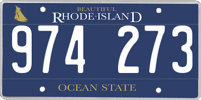 RI license plate 974273