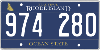 RI license plate 974280