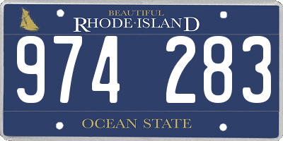 RI license plate 974283