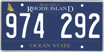 RI license plate 974292