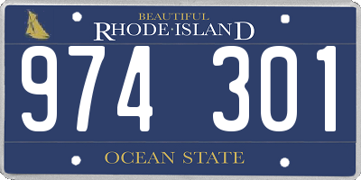 RI license plate 974301