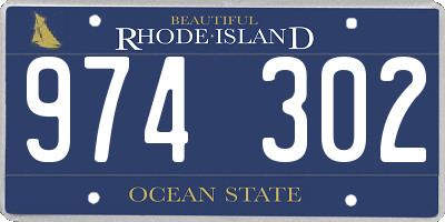 RI license plate 974302