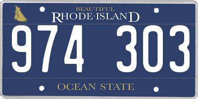 RI license plate 974303