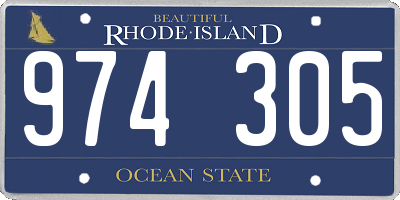 RI license plate 974305