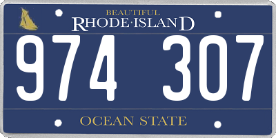 RI license plate 974307