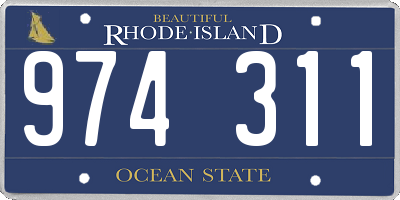 RI license plate 974311