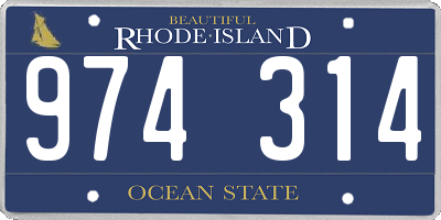 RI license plate 974314