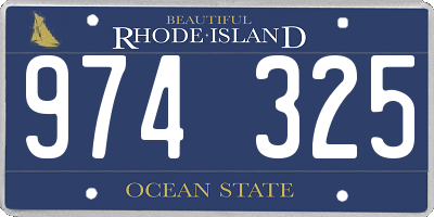 RI license plate 974325