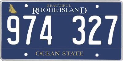 RI license plate 974327