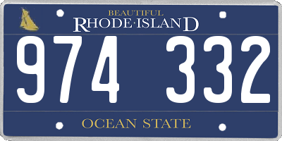 RI license plate 974332
