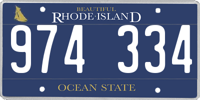 RI license plate 974334