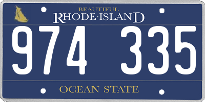 RI license plate 974335