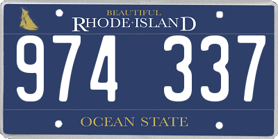 RI license plate 974337