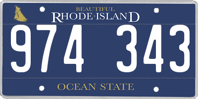 RI license plate 974343