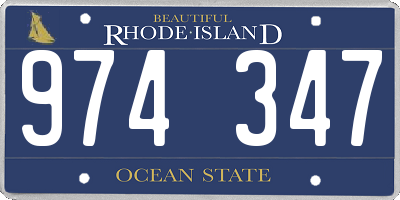 RI license plate 974347