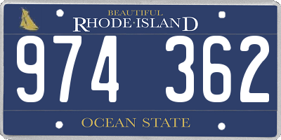 RI license plate 974362