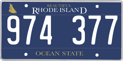 RI license plate 974377