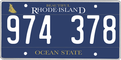 RI license plate 974378