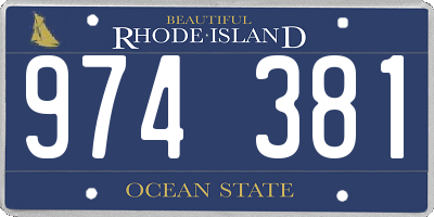 RI license plate 974381