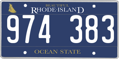 RI license plate 974383