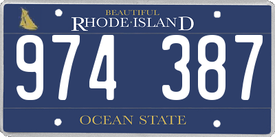 RI license plate 974387