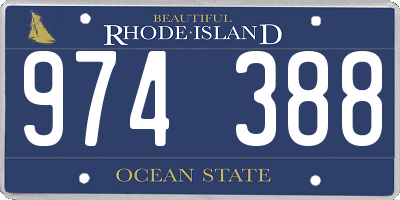 RI license plate 974388