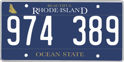RI license plate 974389