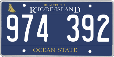 RI license plate 974392