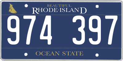 RI license plate 974397