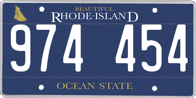 RI license plate 974454