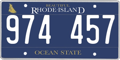 RI license plate 974457