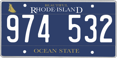 RI license plate 974532