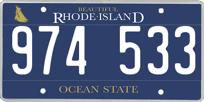 RI license plate 974533